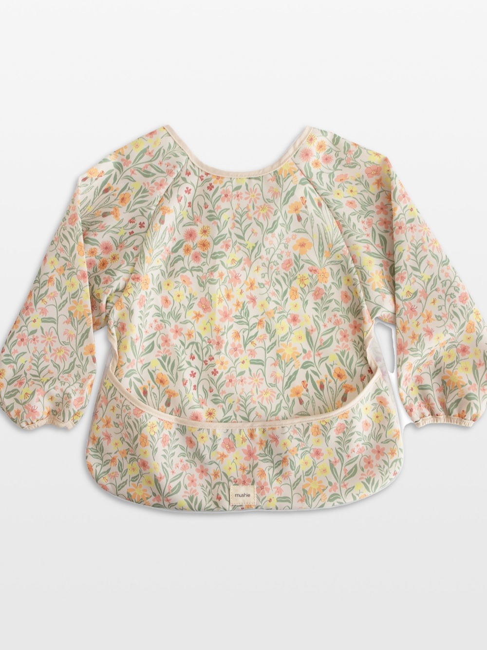 Mushie Pastel Blooms Long Sleeve Bib